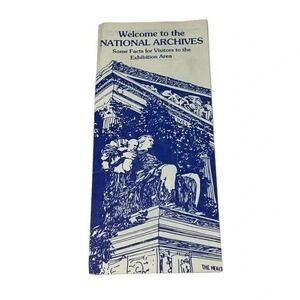 Welcome to the National Archives Washington DC Vintage Brochure 1976